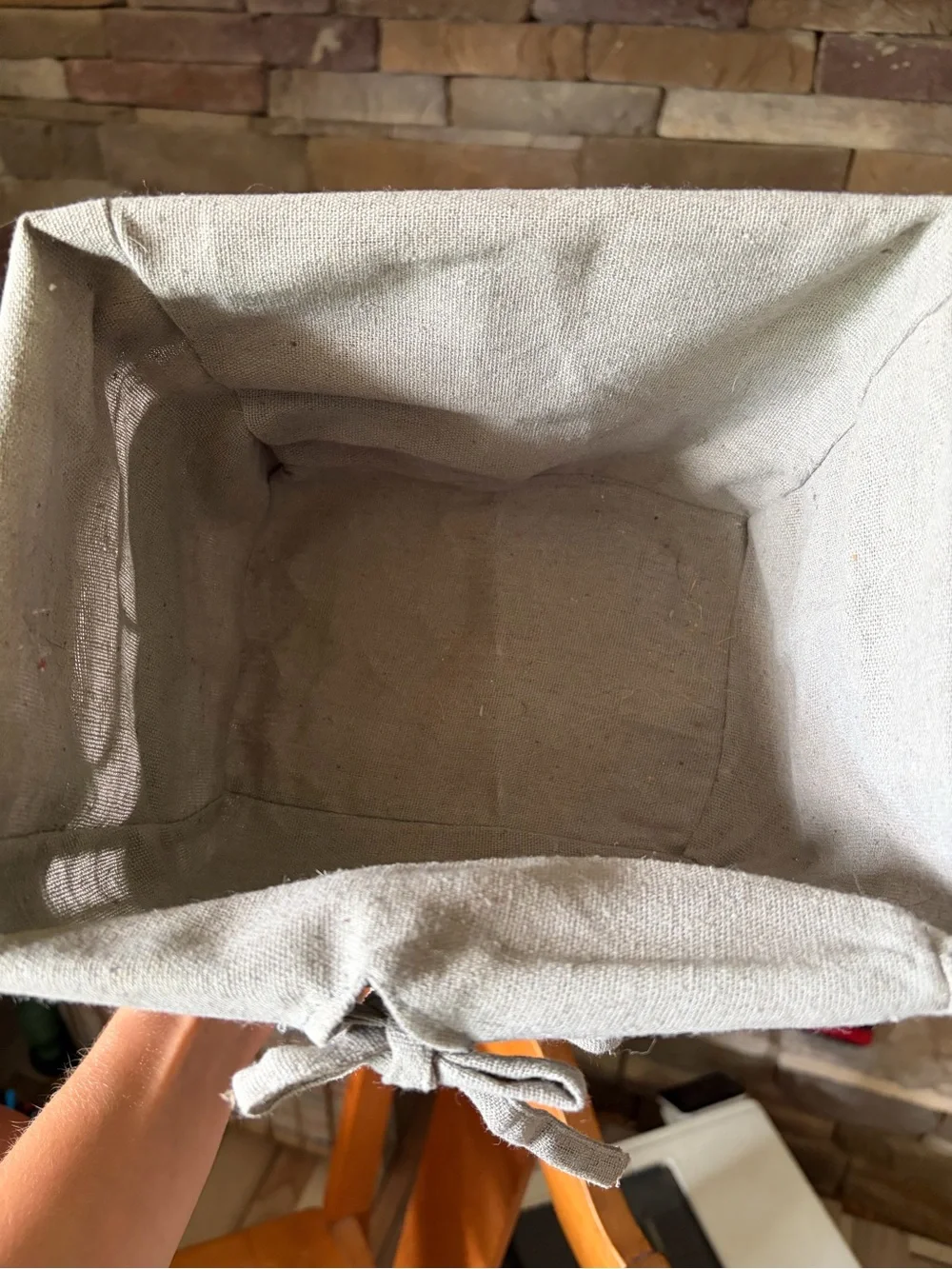 Neutral Gray Fabric-Lined Wire Storage Basket - Home Accents